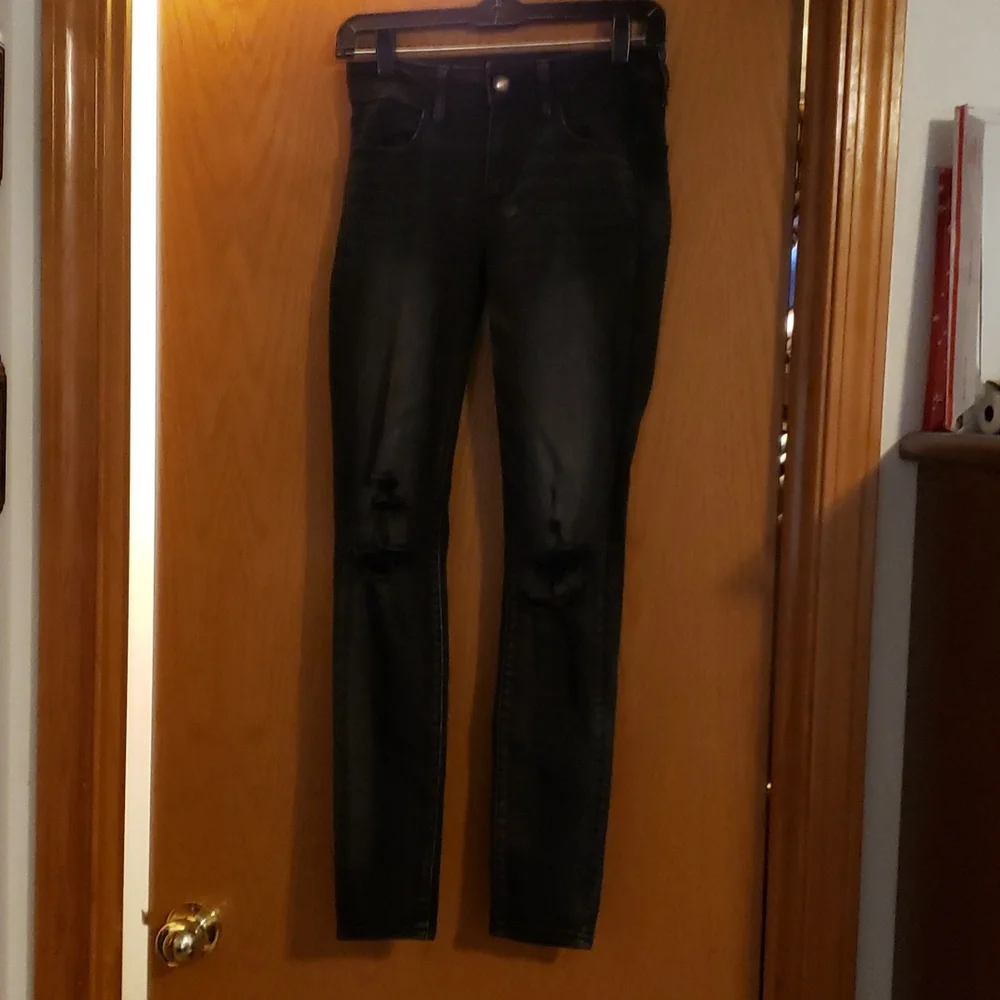 $15 or 2/$20! American Eagle Outfitters Black Jeggings Super Stretch Size 0 - Picture 9 of 9